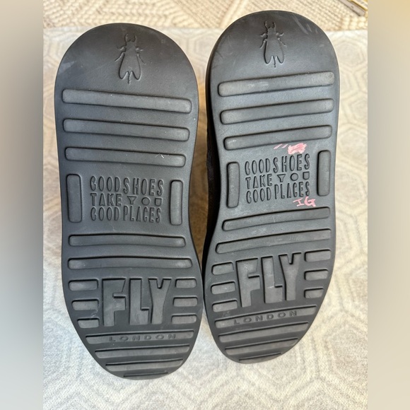 Fly London Doxe Anthracite | Black Suede Wedge Ankle Boots | Size 10 US 41 EU - Picture 10 of 15